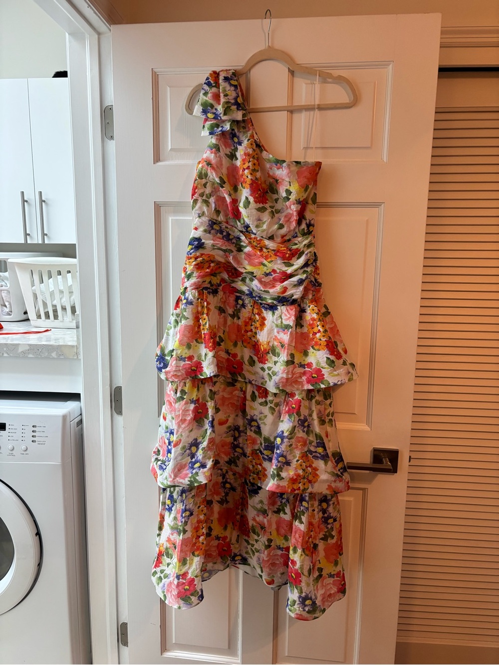 Astr Floral Multicolor One-Shoulder Dress
